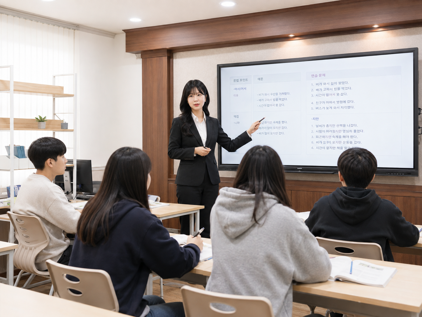 중등부 학생의 국어 학습 장면